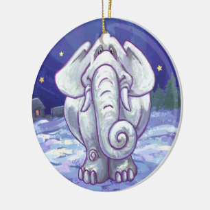 Cute White Elephant Gift Keramisch Ornament
