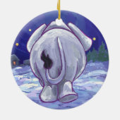 Cute White Elephant Gift Keramisch Ornament (Achterkant)