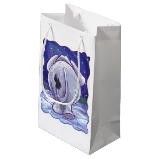 Cute White Elephant Gift Klein Cadeauzakje (Achterkant Gekanteld)