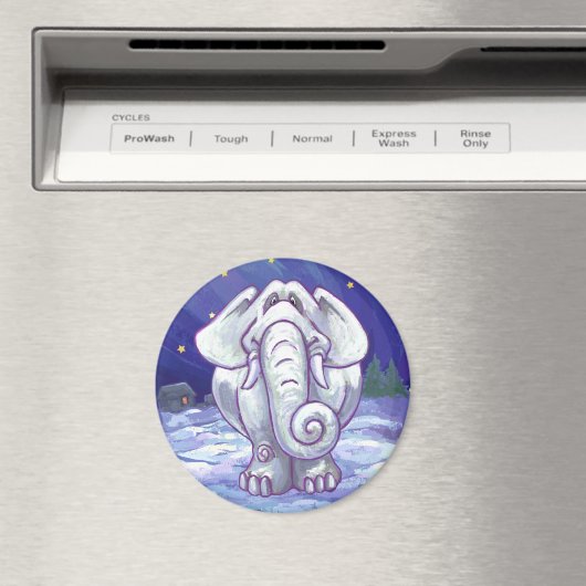 Cute White Elephant Gift Magneet (Insitu (Vaatwasser))