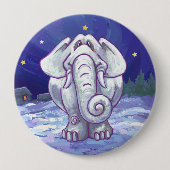 Cute White Elephant Gift Ronde Button 4,0 Cm (Voorkant)