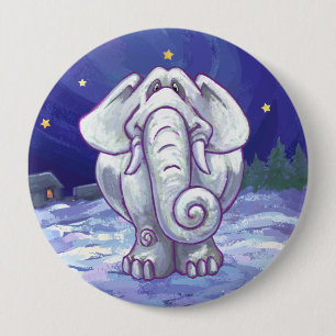 Cute White Elephant Gift Ronde Button 4,0 Cm