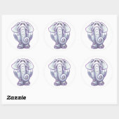 Cute White Elephant Gift Ronde Sticker (Vel)