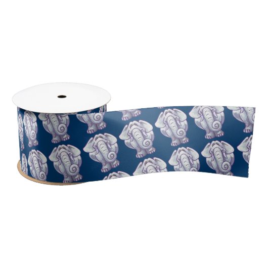 Cute White Elephant Gift Satijnen Lint (Spoel)