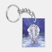 Cute White Elephant Gift Sleutelhanger (Voorkant Links)