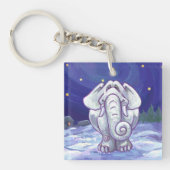 Cute White Elephant Gift Sleutelhanger (Voorkant)