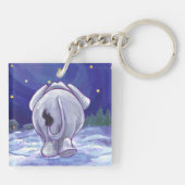 Cute White Elephant Gift Sleutelhanger (Achterkant)