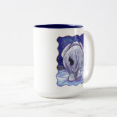 Cute White Elephant Gift Tweekleurige Koffiemok (Voorkant rechts)