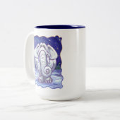 Cute White Elephant Gift Tweekleurige Koffiemok (Voorkant links)