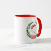 Cute White Elephant in Green Kerstmis Mok (Voorkant rechts)