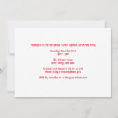 Cute White Elephant kerst Custom Holiday Party Kaart (Achterkant)