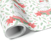 Cute White Elephant | Kerstmis Cadeaupapier (Rol Hoek)