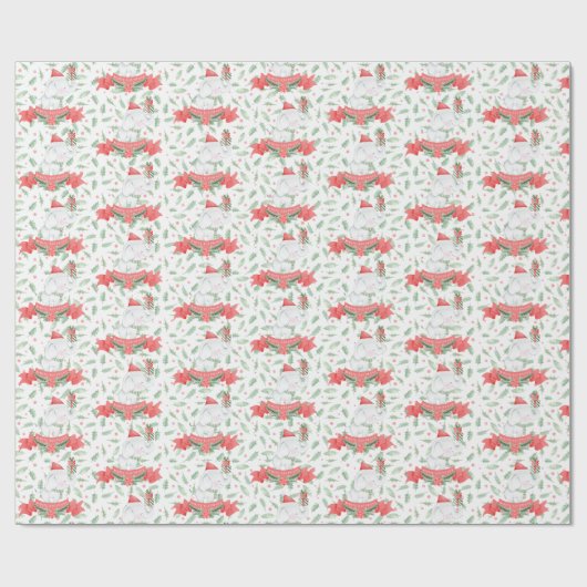 Cute White Elephant | Kerstmis Cadeaupapier (Vlak)