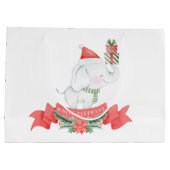 Cute White Elephant | Kerstmis Groot Cadeauzakje (Achterkant)