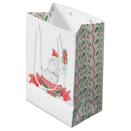 Cute White Elephant | Kerstmis Medium Cadeauzakje