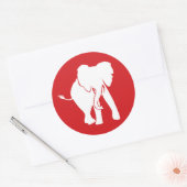 Cute White Elephant Logo 2 kiest achtergrondkleur Ronde Sticker (Envelop)