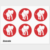 Cute White Elephant Logo 2 kiest achtergrondkleur Ronde Sticker (Vel)
