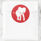 Cute White Elephant Logo 2 kiest achtergrondkleur Ronde Sticker (Tas)