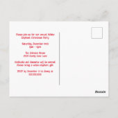 Cute White Elephant Party-kerstuitnodiging Briefkaart (Achterkant)