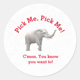 Cute White Elephant Ronde Sticker