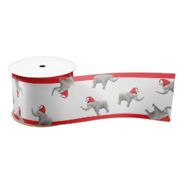 Cute White Elephant Satijnen Lint