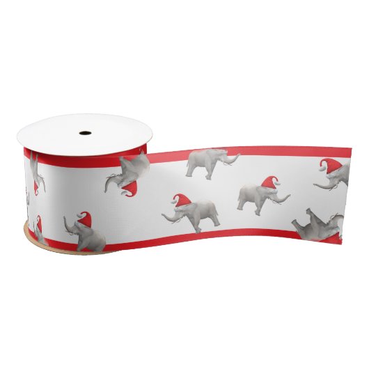 Cute White Elephant Satijnen Lint (Spoel)