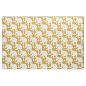 Cute White Elephants Pattern on mustard Stof (Fat Quarter)
