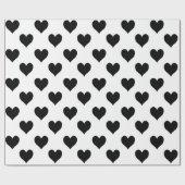 Cute White en Black Heart Cadeaupapier (Vlak)