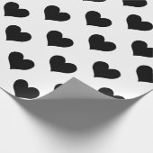Cute White en Black Heart Cadeaupapier (Hoek)