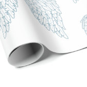 Cute White en Blue Angel Wings Cadeaupapier (Rol Hoek)
