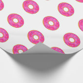 Cute White en Roze Donut Pattern Cadeaupapier (Hoek)