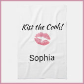 Cute White en roze lipstick Kus the Cook Theedoek