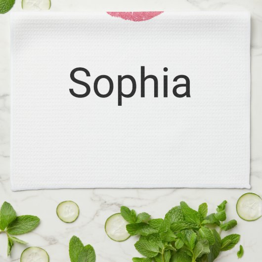 Cute White en roze lipstick Kus the Cook Theedoek (Gevouwen)