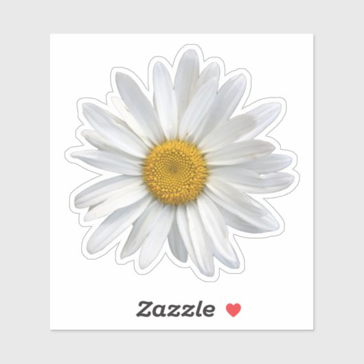Cute White en Yellow Daisy Floral Sticker (Vel)