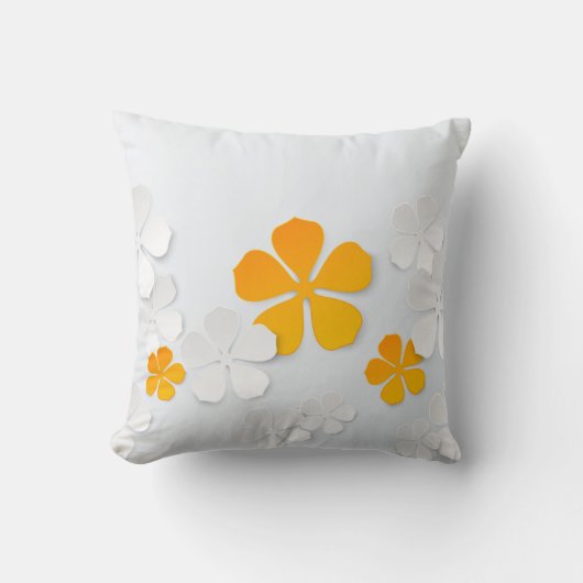 Cute White en Yellow Vinca Flowers Sierkussennen Kussen (Voorkant)