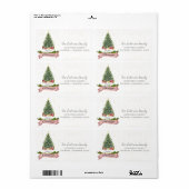 Cute White Faux Pink Glitter Merry kerst Etiket (Full Sheet)