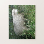 Cute White Fluffy Sheep Eating Puzzle Legpuzzel (Verticaal)