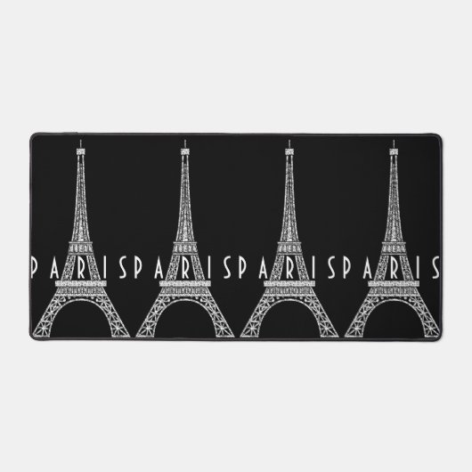 Cute white France Paris Eiffeltoren Button Bureaumat (Voorkant)