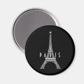 Cute white France Paris Eiffeltoren Button Magneet (Voorkant / Achterkant)