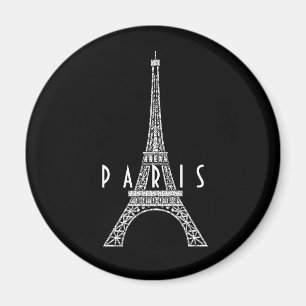 Cute white France Paris Eiffeltoren Button Magneet