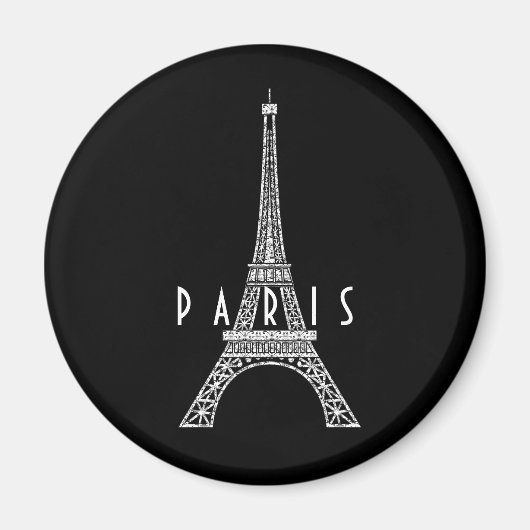Cute white France Paris Eiffeltoren Button Magneet (Voorkant)