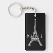 Cute white France Paris Eiffeltoren Button Sleutelhanger (Voorkant)