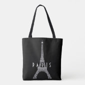 Cute white France Paris Eiffeltoren Button Tote Bag (Achterkant)