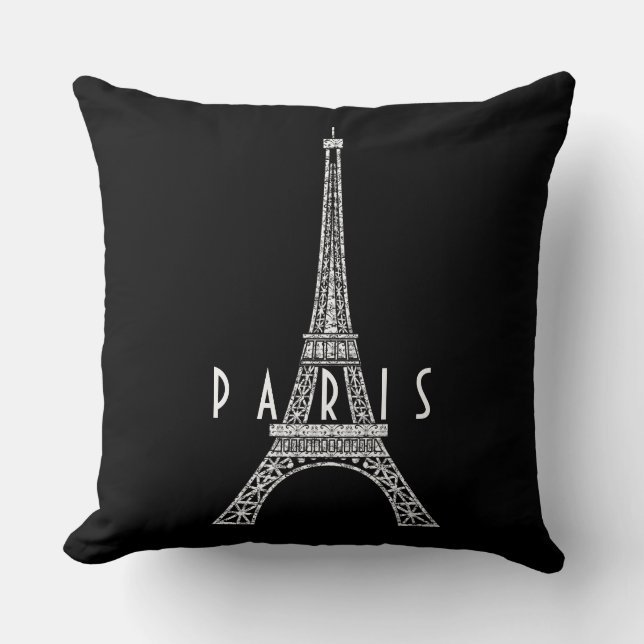 Cute white France Paris Eiffeltoren Kussen (Voorkant)