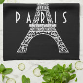 Cute white France Paris Eiffeltoren Theedoek (Gevouwen)