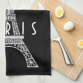 Cute white France Paris Eiffeltoren Theedoek (Quarter Fold)