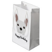 Cute White French Bulldog Birthday Klein Cadeauzakje (Achterkant Gekanteld)