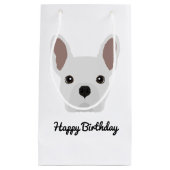 Cute White French Bulldog Birthday Klein Cadeauzakje (Voorkant)
