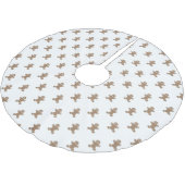 Cute white gold gingerbrood patroon kerstmis kerstboom rok (Gekanteld)