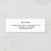 Cute White Gold Heart Calligraphy Beauty Stylist B Mini Visitekaartje (Achterkant)